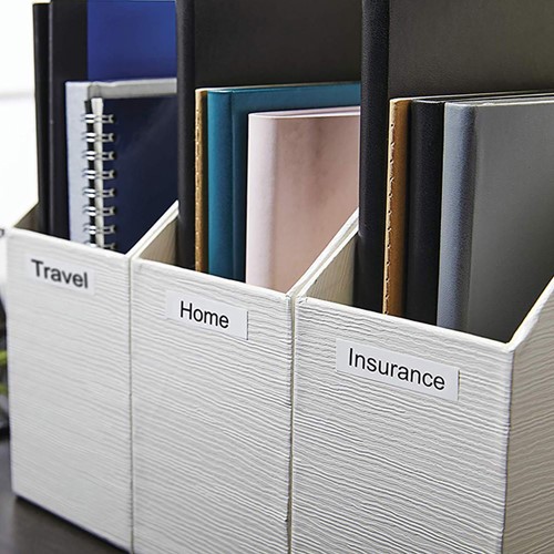 Labeltape Dymo LabelManager D1 polyester 12mm zwart op wit 10 stuks-8