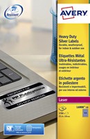 Etiket Avery L6008-20 25.4x10mm zilver 3780 stuks-2