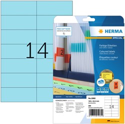 Etiket HERMA 5060 105x42.3mm verwijderbaar blauw 280 stuks