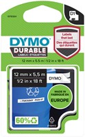 Labeltape Dymo LabelManager D1 polyester 12mm duurzaam zwart op wit