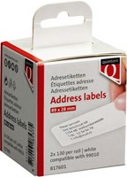 Labeletiket Quantore 99010 28x89mm adres wit 2 rollen-1