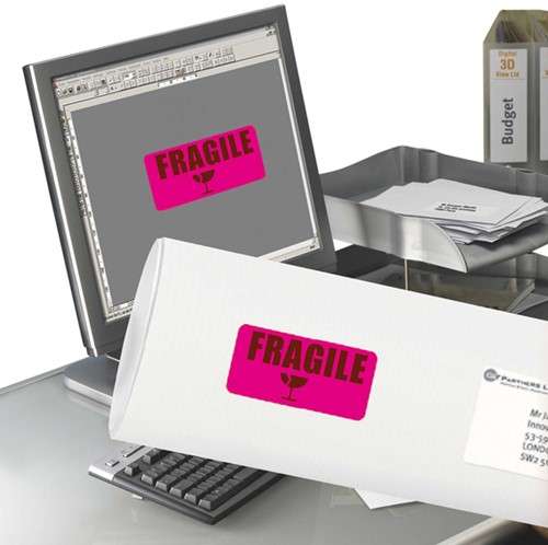 Etiket Avery L7363P-25 99.1x38.1mm neon roze 340 etiketten-3