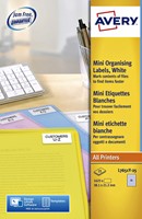 Etiket Avery L7651Y-25 38.1x21.2mm neon geel 1625 etiketten