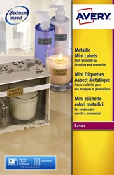 Etiket Avery L7680-25 38.1x21.2mm goud 1625 etiketten