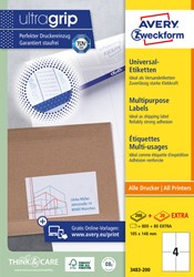 Etiket Avery 3483-200 105x148mm A6 wit 800 stuks