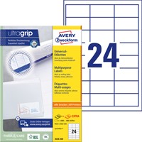 Etiket Avery 3658 64.6x33.8mm wit 4800 stuks-2