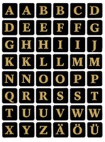 Etiket HERMA 4130 13x13Mm letters A-Z zwart op goud-2
