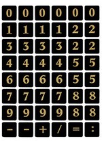 Etiket HERMA 4131 13x13mm getallen 0-9 zwart op goud-2