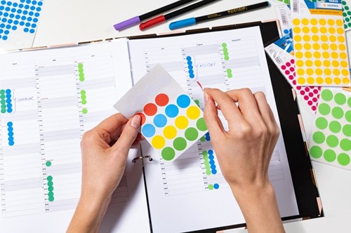 Etiket HERMA 1853 rond 13mm donkerblauw 240 etiketten-1