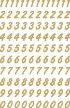 Etiket HERMA 4151 8mm getallen 0-9 goud op transparant 200 stuks-2