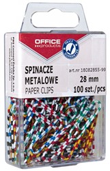 Paperclips met gekleurde zebra coating, 28 mm, bakje met 100 stuks