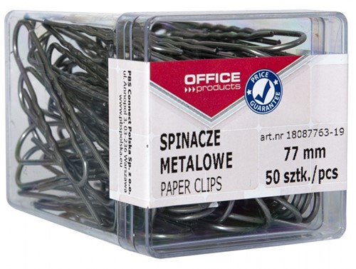 Metalen paperclips, 77 mm, bakje met 50 stuks
