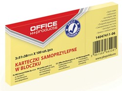 Memoblok, 51x38mm, geel, 3 blokjes à 100 vel