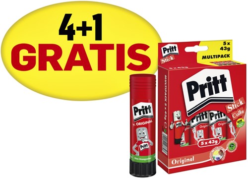 Lijmstift Pritt Stick Original 43gr promopack 4+1 gratis