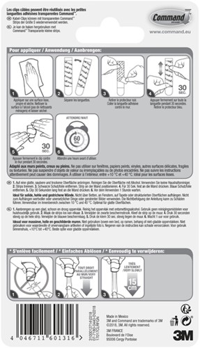 Kabelklem Command rond incl bevestigingsstrips transparant 4 stuks-2