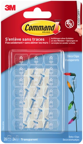 Sierklemmen Command 17026CLR inclusief bevestigingsstrip transparant