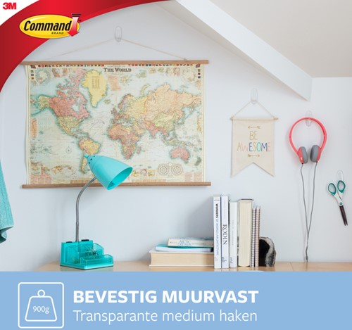 Haak Command middelgroot ovaal incl bevestigingsstrip 2 stuks-3