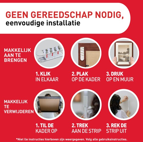 Bevestigingsstrip Command klik vast smal 5,4kg wit-4