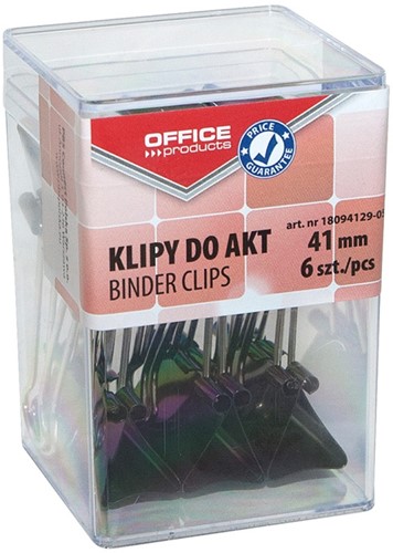 Papierklemmen, 41 mm, bakje met 6 stuks