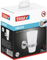 Bekerhouder tesa® Smooz hoogglans verchroomd metaal zelfklevend-2