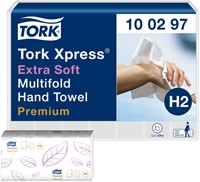 Handdoek Tork H2 Xpress Premium multifold 2-laags 212x340mm 21x100 vel wit 100297