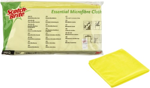 Microvezeldoek Scotch-Brite Essential 360x360mm geel 10 stuks-1
