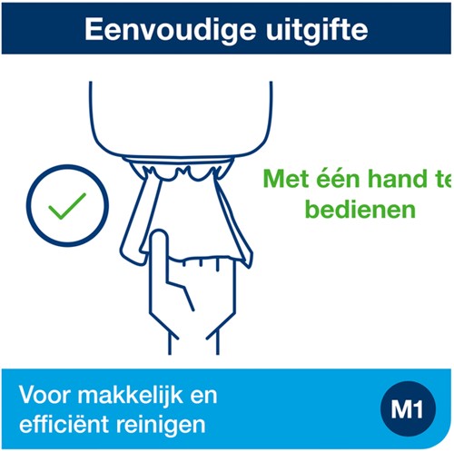 Poetspapierdispenser Tork M1 Elevation klein wit 558000-2