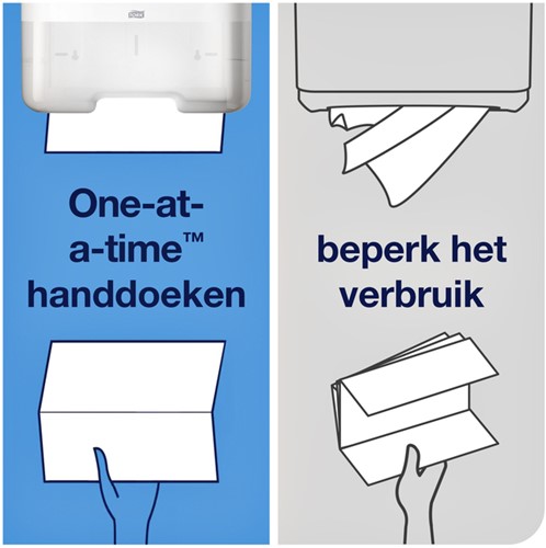 Handdoek Tork H3 Advanced singlefold 2-laags 248x230mm 15x250 vel wit 290163-3