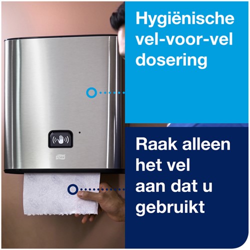 Handdoekroldispenser Tork H1 Image Line Matic zilver 460001-2
