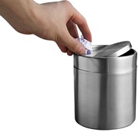 Afvalbak EKO Fandy tafelmodel met swingdeksel 1,5 liter rvs-3
