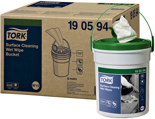 Reinigingsdoek Tork W15 Premium emmer 1-laags 58 vel wit 190594-2