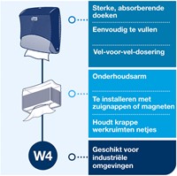 Reinigingsdoekdispenser Tork W4 Performance gevouwen rood 654008-3