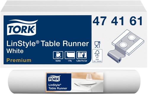 Tafelloper Tork Linstyle Premium 20 vel wit 474161