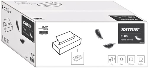 Facial tissues Katrin Plus 2-laags 100 vel wit 11797-3