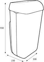 Afvalbak Katrin open inworp 25 liter wit 91899-3