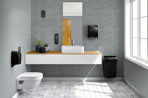 Afvalbak Katrin open inworp 50 liter zwart 92285-2