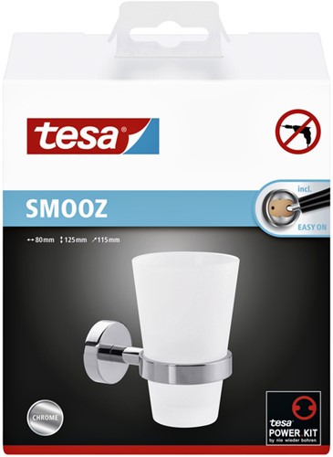 Bekerhouder tesa® Smooz hoogglans verchroomd metaal zelfklevend-1