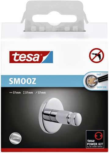 Handdoekhaak tesa® Smooz hoogglans verchroomd metaal zelfklevend-1