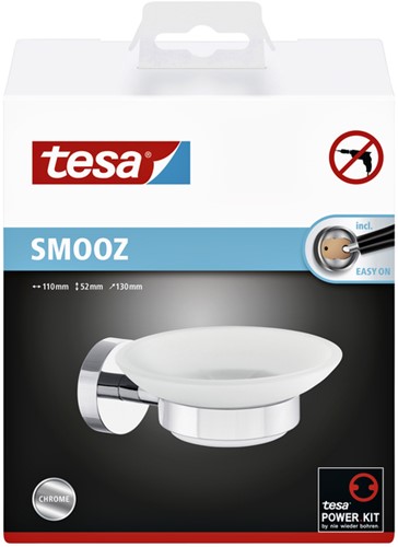 Zeephouder tesa® Smooz hoogglans verchroomd metaal zelfklevend-1