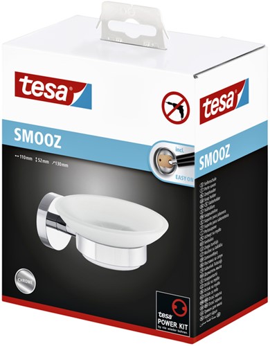 Zeephouder tesa® Smooz hoogglans verchroomd metaal zelfklevend-2