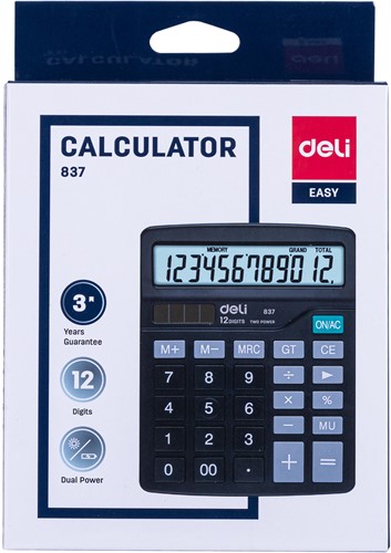 Rekenmachine desktop zwart - 12 digits