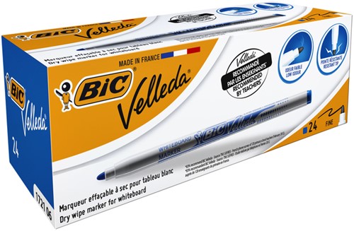 Whiteboardmarker Bic Velleda 1721 rond fijn blauw-2