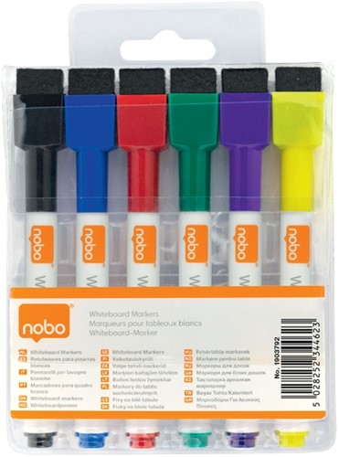 Whiteboardmarker Nobo mini assorti 6 stuks-7