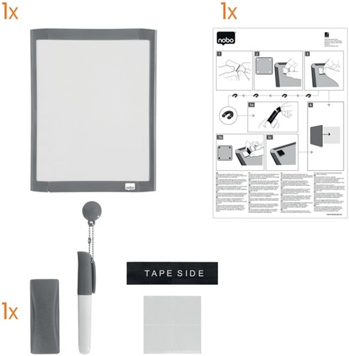 Whiteboard Nobo 21.6x28cm magnetisch assorti-3
