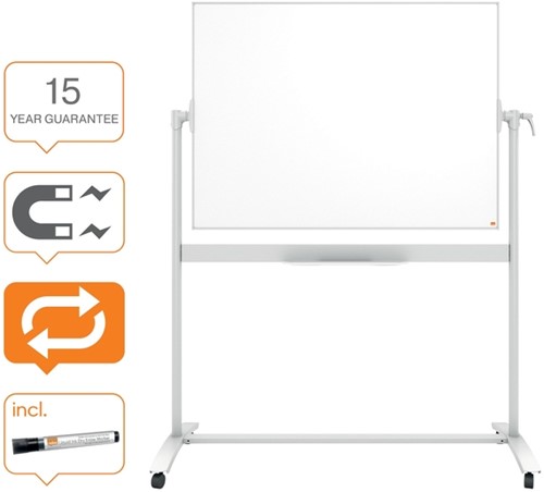 Whiteboard Nobo kantelbord mobiel 90x120cm staal-7