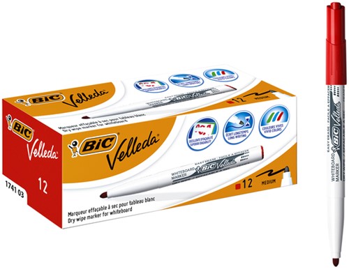 Whiteboardmarker Bic Velleda 1741 rond medium rood-1