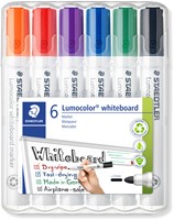 Whiteboardmarker Staedtler Lumocolor 351 set à 6 stuks standaard assorti