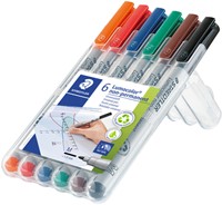 Viltstift Staedtler Lumocolor 315 non permanent medium assorti 6 stuks-1