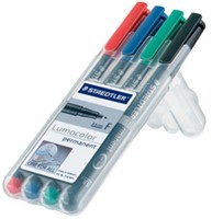 Viltstift Staedtler Lumocolor 313 permanent S set à 4 stuks assorti-2