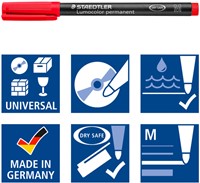 Viltstift Staedtler Lumocolor 317 permanent M set à 3 +1 stuk gratis-1